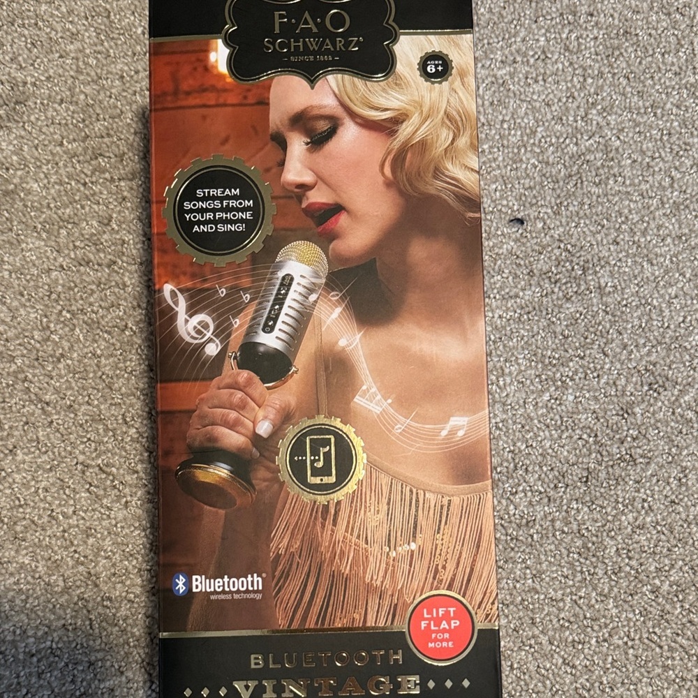 FAO Schwarz Gold and Black Bluetooth Microphone